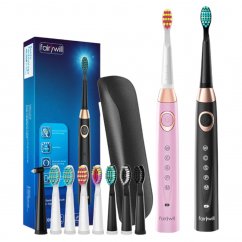 Sonic toothbrushes with head set and case FairyWill FW-508 Black and pink