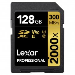 128GB LEXAR Pro 2000X SDHC/SDXC UHS-II U3(V90) R300/W260