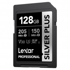 128GB Lexar SDXC Professional SILVER Plus 1066x U3 UHS-I R205 W150 V30