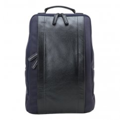 Artisan & Artist RR4-06C Leather Panel Backpack - sinine